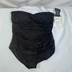 Embrace Your Curves Miracle Brand Black Elizabeth One Piece Swimsuit 2X 20/22